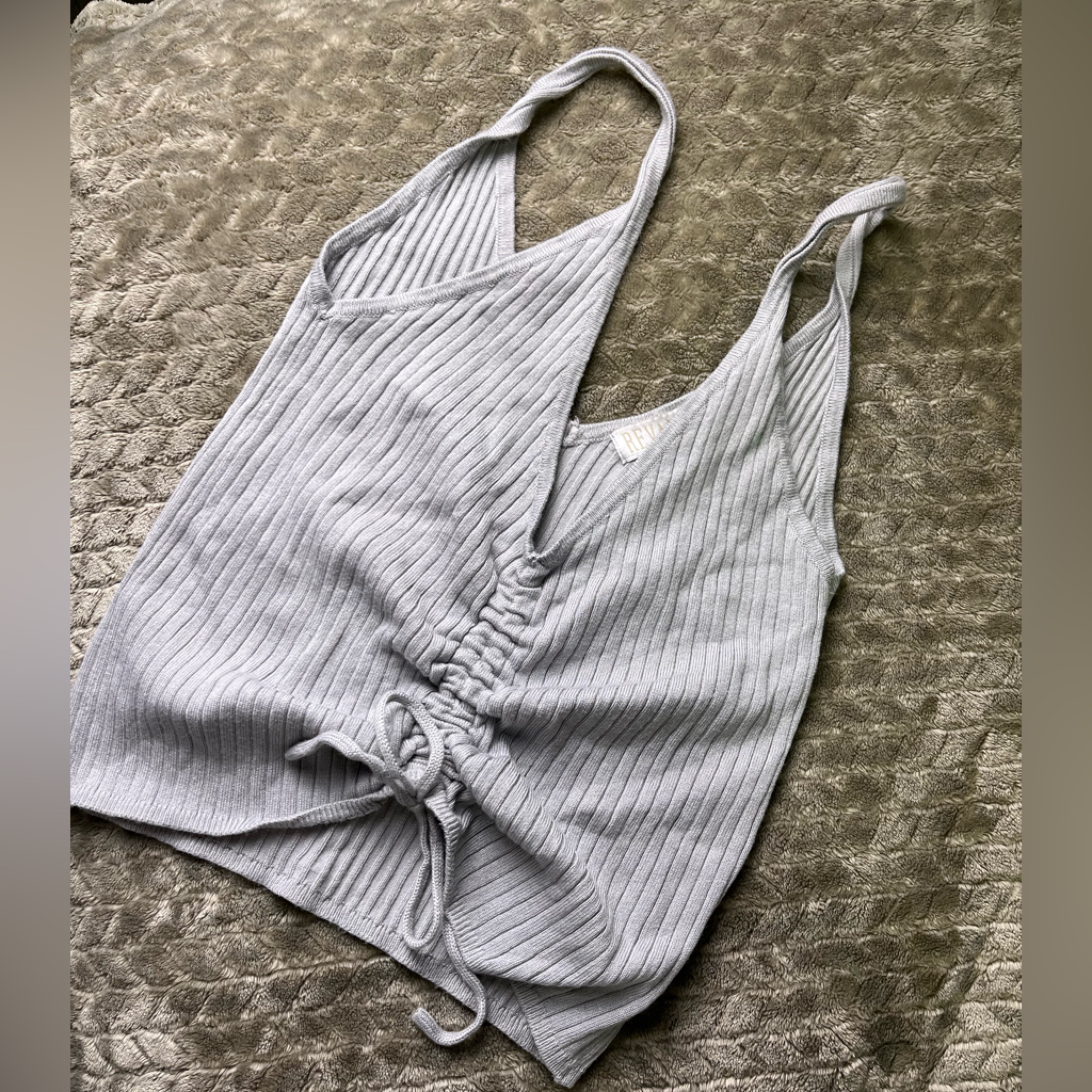 Gray Strap Top